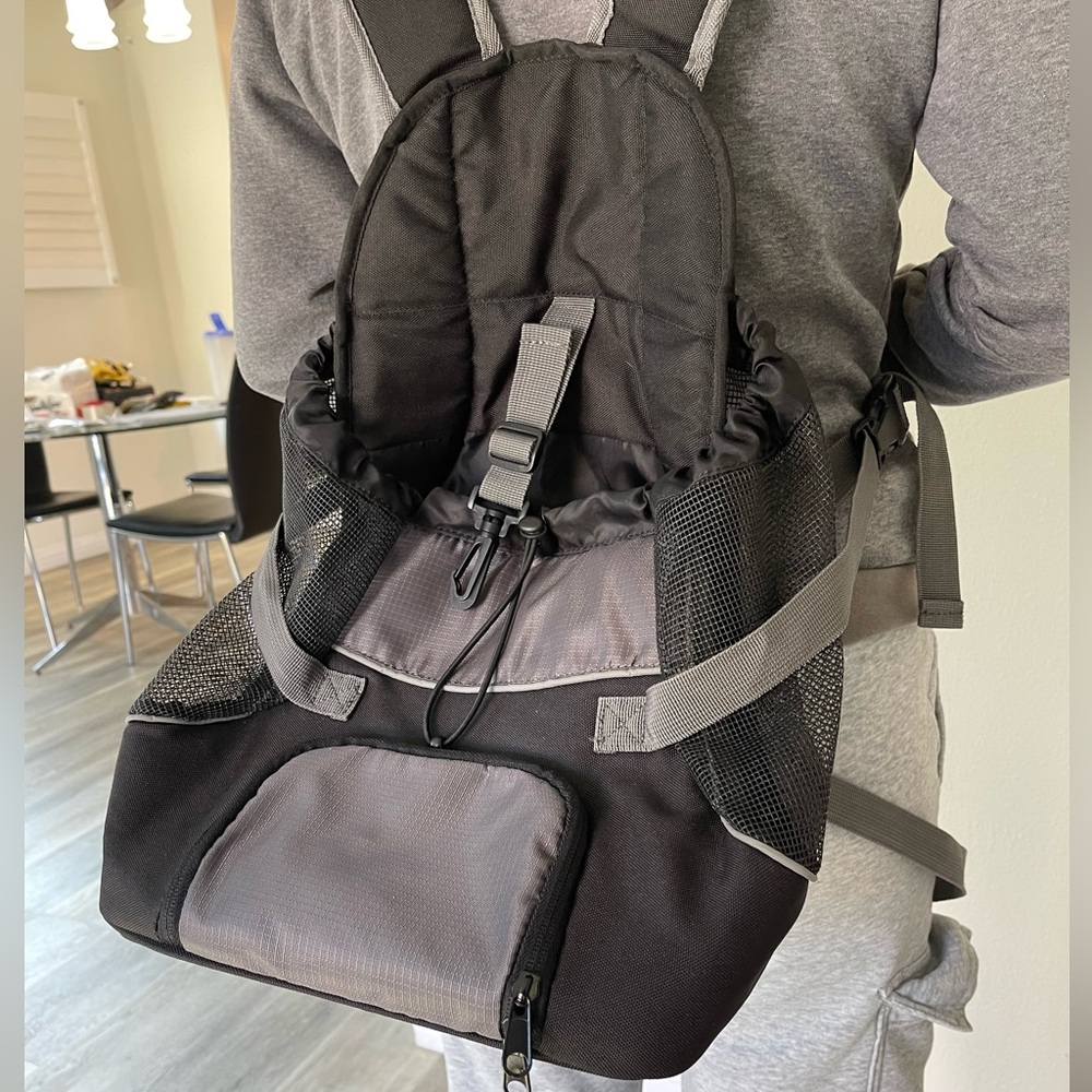 Pet Carrier Backpack Small Dog Cat Rabbit Mesh Sides Safety Strap Breathable
